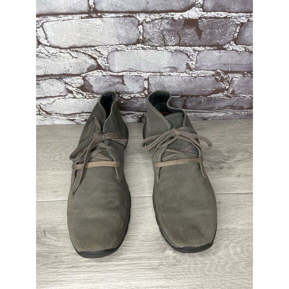 Eddie Bauer Green Brown Suede Leather Mid Lace Up Desert Boots Men 11.5M US/46EU - Picture 10 of 16